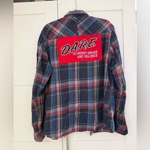 Plaid D.A.R.E. Men's Shirt - Blue and Red vintage element skater shirt